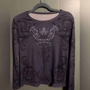 Purple Long Sleeve Graphic Top
